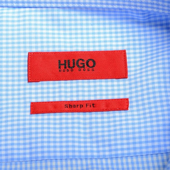 Hugo Boss Men's "Mabel" Sharp Fit Multi-Color Plaid Long Sleeve Dress Shirt - Picture 9 of 9